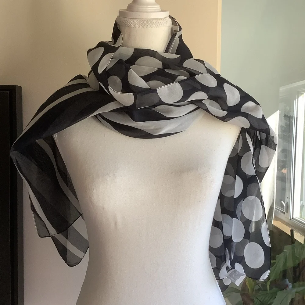 Doncaster Polka Dot and Striped Scarf/Wrap